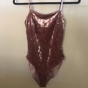 Pink velvet bodysuit